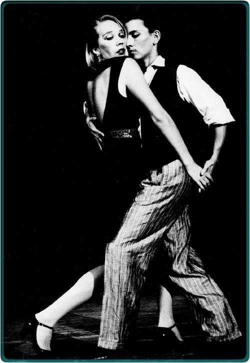 Brigitta Winkler and Agelika[?] dance tango in the 1980s, Queer Tango Archive